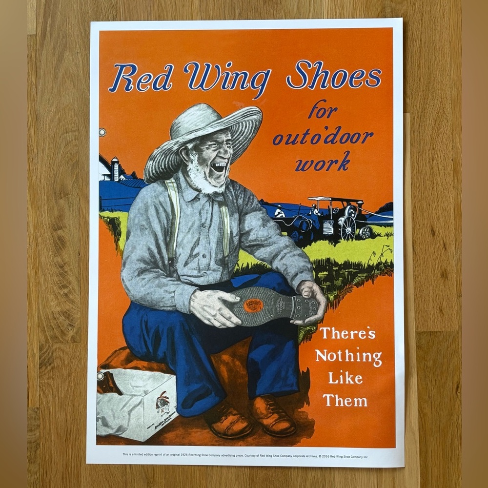 RARE!! Red Wing Shoes- For Outo’door Work Poster